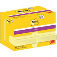 Post-It Super Sticky Notes, 90 vel, ft 47,6 x 47,6 mm, geel, 8 + 4 GRATIS - thumbnail