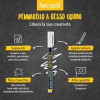 Securit krijtmarker wit, etui met 5 stuks in geassorteerde diktes - thumbnail