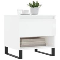 Salontafels 2 st 50x46x50 cm bewerkt hout hoogglans wit - thumbnail