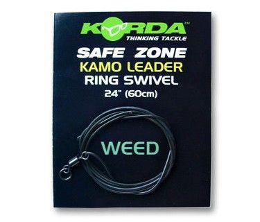 Korda Kamo Leaders 40lb, Maat 8 Ring Wartel 1m Weedy Green