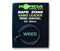 Korda Kamo Leaders 40lb, Maat 8 Ring Wartel 1m Weedy Green - thumbnail