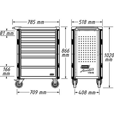Hazet 179N-8-RAL7021 Werkplaatswagen Kleur (specifiek): Zwart Hazet 179N-8-RAL7021 Werkplaatswagen Kleur (specifiek): Zwart