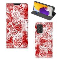 Mobiel BookCase Samsung Galaxy A72 (5G/4G) Angel Skull Rood - thumbnail