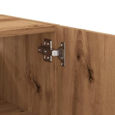 Wandkast 60x31x60 cm bewerkt hout artisanaal eikenkleurig Wandkast 60x31x60 cm bewerkt hout artisanaal eikenkleurig
