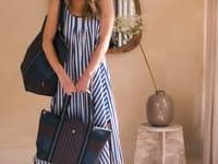Pip Studio Tilda Tote Bag Medium Streep Blauw Pip Studio Tilda Tote Bag Medium Streep Blauw