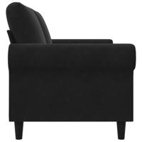 Tweezitsbank 140 cm fluweel zwart - thumbnail