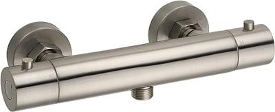 Saqu Essential douche thermostaatkraan 15cm geborsteld staal