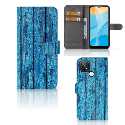 OPPO A15 | Book Style Case | Wood Blue