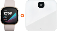 Fitbit Sense Wit/Goud + Fitbit Aria Air Wit - thumbnail