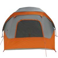 Tent 4-persoons waterdicht grijs en oranje - thumbnail