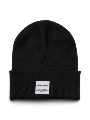 Jack and Jones Beanie Zwart Brede Rand Acryl