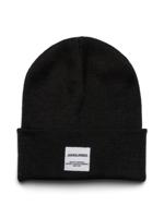 Jack and Jones Beanie Zwart Brede Rand Acryl - thumbnail