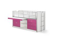 Vipack halfhoogslaper Bonny met uitschuifbaar bureau - fuchsia - 116x96x207 cm - thumbnail