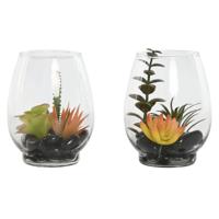 Decoratieve plant Home ESPRIT PVC Kristal 10 x 10 x 15 cm (2 Stuks) - thumbnail