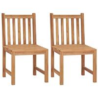 Tuinstoelen 2 st massief teakhout - thumbnail