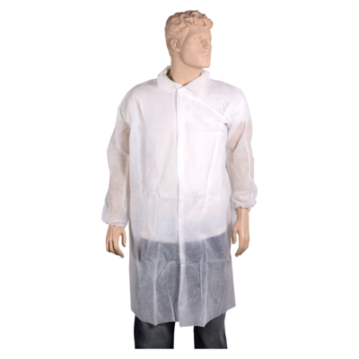 ComFort Bezoekersjas | XXL | drukknoop | PP | wit | 50 stuks