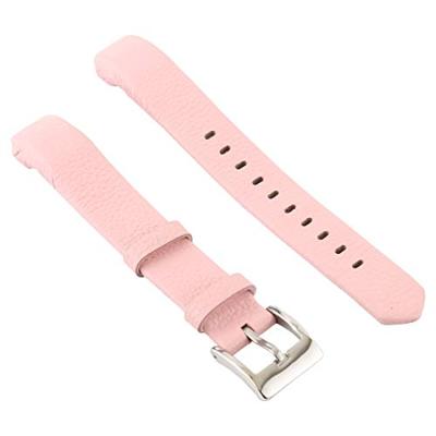 By Qubix - Lederen bandje Compatible met Fitbit Alta - Baby pink - Compatible fitbit bandje