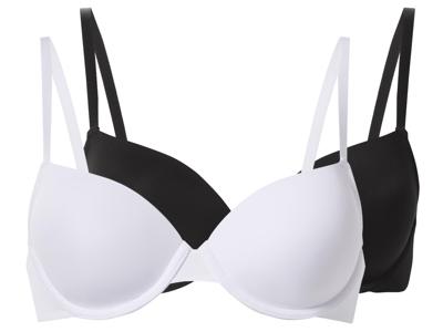 ESMARA Set van 2 BH's (Zwart/wit, 85B)