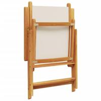 Tuinstoelen 2 st inklapbaar acaciahout en stof crmewit - thumbnail
