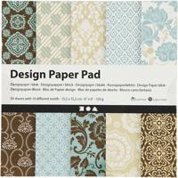 Creativ Company Design papierblok lichtblauw/bruin, 50 vellen - thumbnail