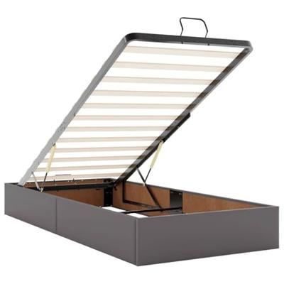 Ottoman bed met matrassen 200x200cm kunstleer grijs