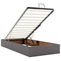 Ottoman bed met matrassen 200x200cm kunstleer grijs - thumbnail