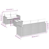 6-delige Loungeset met kussens poly rattan beige - thumbnail