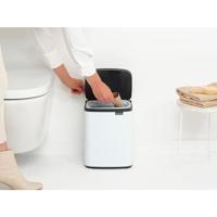 Brabantia Bo afvalemmer 7 liter met kunststof binnenemmer white - thumbnail