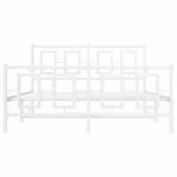 Bedframe met hoofd- en voeteneinde metaal wit 135x190 cm - thumbnail