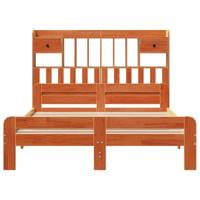 Bed met boekenkast zonder matras grenenhout wasbruin 160x200 cm - thumbnail