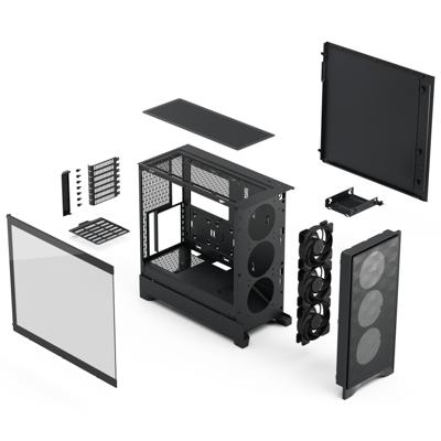 PC-behuizing - FRACTAL DESIGN - FD-C-POA2A-02 - Pop 2 Air TG - ATX-vormfactor - 3 ventilatoren met geprofileerde bladen - Zwart