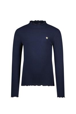 Like Flo winter t-shirt meisjes - navy blauw - Eef - rib - col