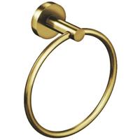 Handdoekring - Leoni Rimbo - 16cm - Rond - PVD - Geborsteld Goud - thumbnail
