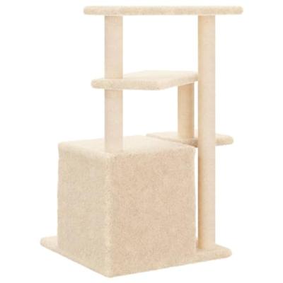 Kattenmeubel met sisal krabpalen 83,5 cm crmekleurig - thumbnail