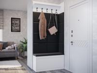 Vestiaire BALI 1 klapdeur wit met 12 kussens - thumbnail