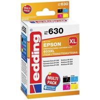 Edding Inktcartridge vervangt Epson 603XL, T03A6, T03A1, T03A2, T03A3, T03A4 Compatibel Combipack Zwart, Cyaan, Magenta, Geel EDD-630 18-630 - thumbnail