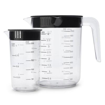Brabantia Tasty+ Maatbeker Set 1L+250 ml Zwart/Transparant