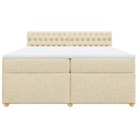 Boxspring met matras stof crèmekleurig 200x200 cm - thumbnail
