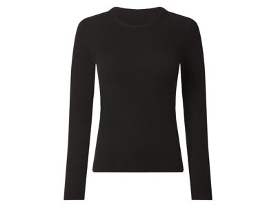 esmara Geribde dames longsleeve (Zwart, XL (48/50))