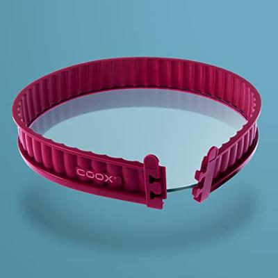Coox Siliconen quichevorm met glazen bodem (Rood)