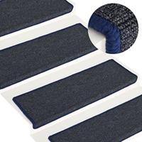 VidaXL Trapmatten 15 st 65x21x4 cm grijs en blauw - thumbnail