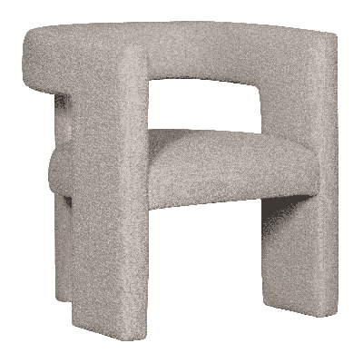 WOOOD Fauteuil 'Tiwa' Bouclé, kleur Beige