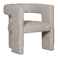 WOOOD Fauteuil 'Tiwa' Bouclé, kleur Beige - thumbnail