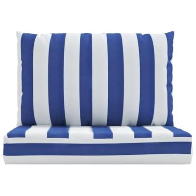 VidaXL Palletkussens 2 st gestreept oxford stof wit en blauw VidaXL Palletkussens 2 st gestreept oxford stof wit en blauw
