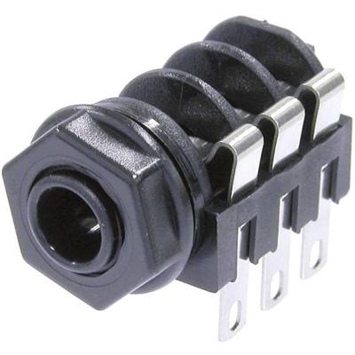Neutrik NMJ6HF-S Jackplug 6,35 mm Bus, inbouw horizontaal Aantal polen: 3 Stereo Zwart 1 stuk(s)