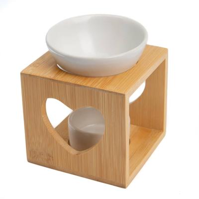 Luxe Aromabrander Bamboe Hart - Wit