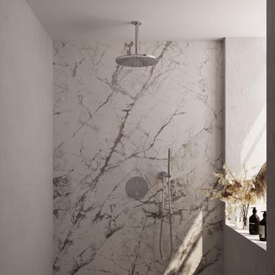 Brauer Chrome Carving Thermostatische Regendoucheset Inbouw - Hoofddouche 30 cm - 3 Weg - Handdouche Rond - Doucheslang - Wandaansluitbocht - Chroom