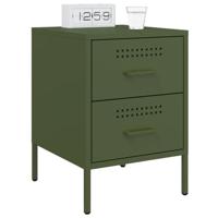 Nachtkastjes 2 st 36x39x50,5 cm staal olijfgroen - thumbnail