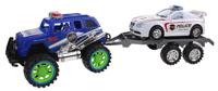 Diakakis politiejeep met autoaanhanger blauw/wit 50 cm - thumbnail