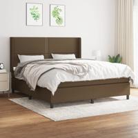 Boxspring met matras stof donkerbruin 180x200 cm - thumbnail